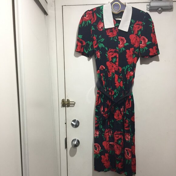 VINTAGE ERIC RYAN FLORAL PRINT DRESSES SIZE 10 - Picture 2 of 6